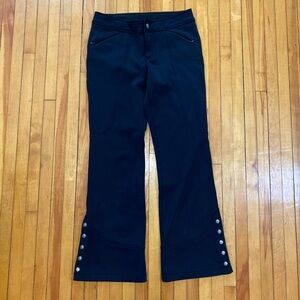 Athleta Black Fleece-Lined Outdoor Women’s Pants Size 8 Snap Hem Softshell